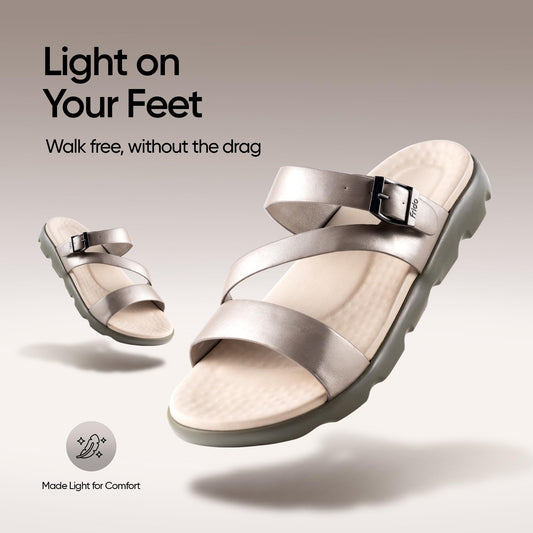 ✨ Women’s Premium Comfort Slide Sandals 👡 | Stylish Buckle Strap Casual Flats 💫
