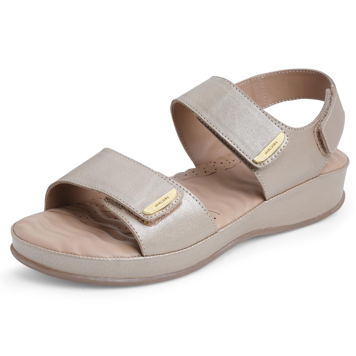 ✨ Elegant Women’s Comfort Flat Sandals 👡 | Soft Cushioned Velcro Strap Daily Wear Sandals 💛
