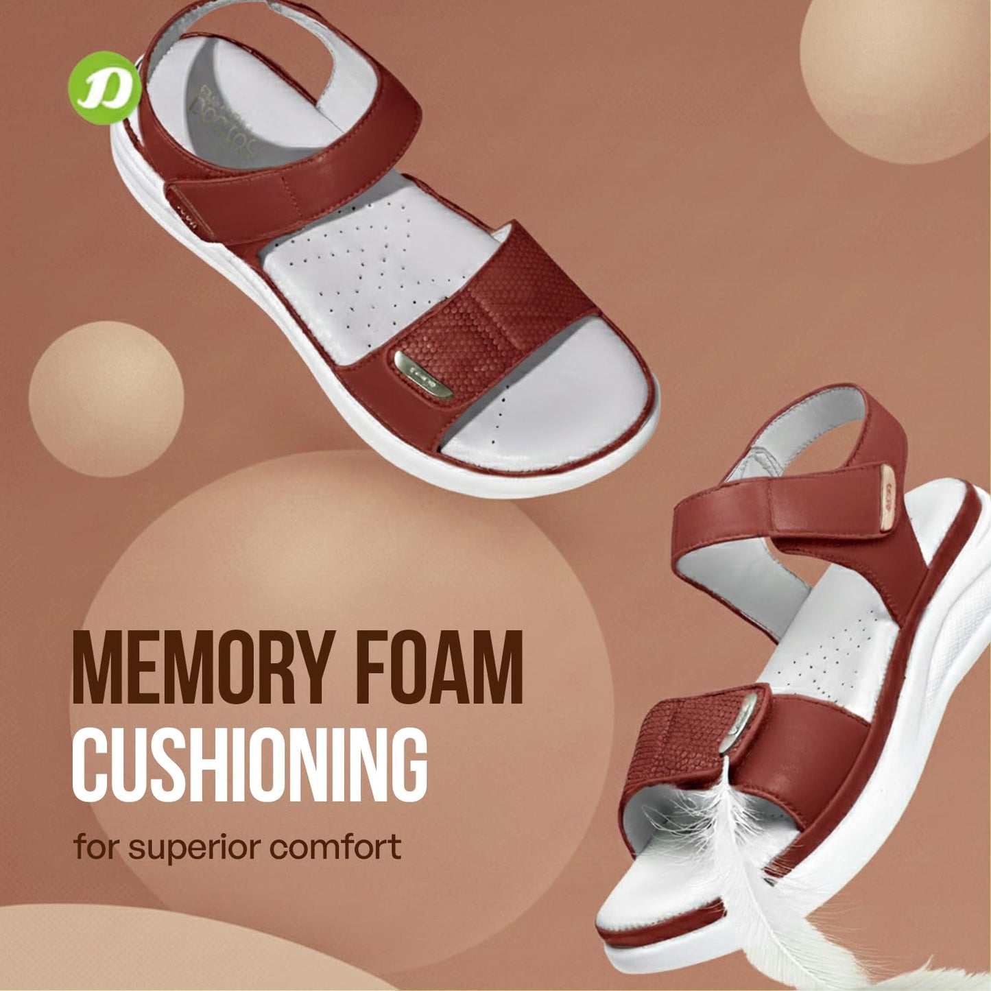 ✨ Premium Women’s Comfort Wedge Sandals 👡 | Stylish Velcro Strap Casual Sandals for Daily Wear 🤎