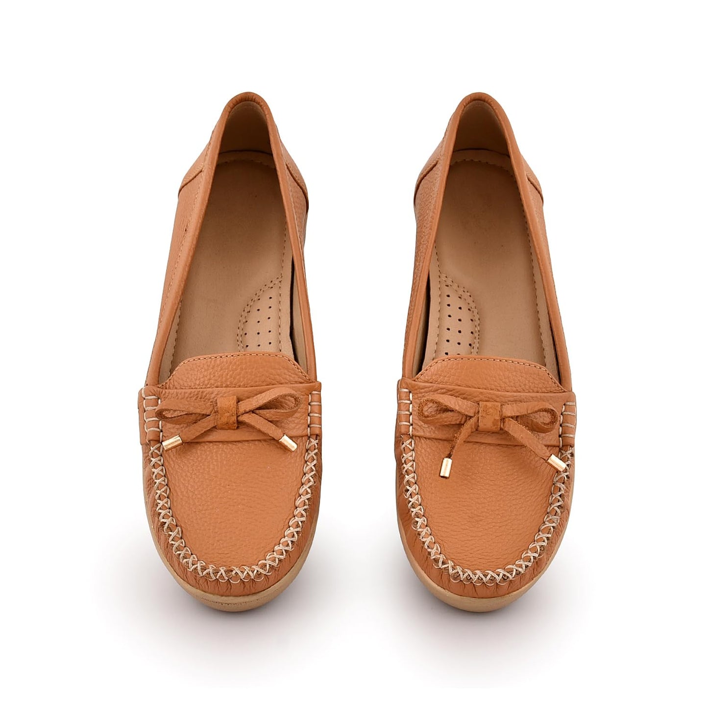 Tan Comfort Wedge Loafers – Soft Cushioned Slip-On Shoes for Women