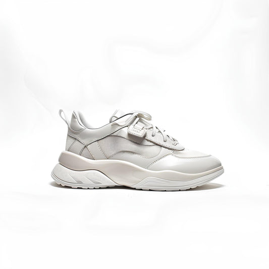 White Chunky Sneakers with Strap Detail – Stylish Comfort Casual Shoes